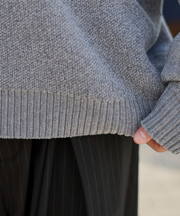 WEGO 【ユニセックス着用ITEM】ベロアモールグラフィックプルオーバー グレー