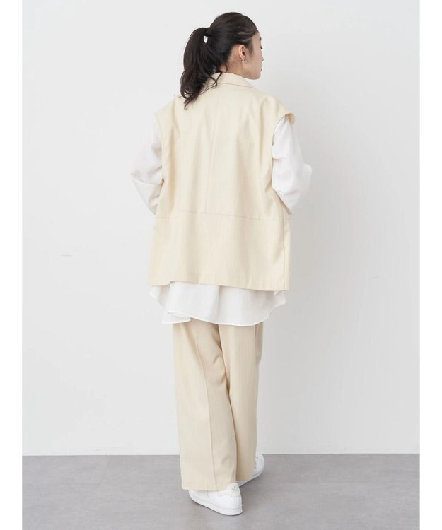 earth music&ecology ピンストライプジレ Beige