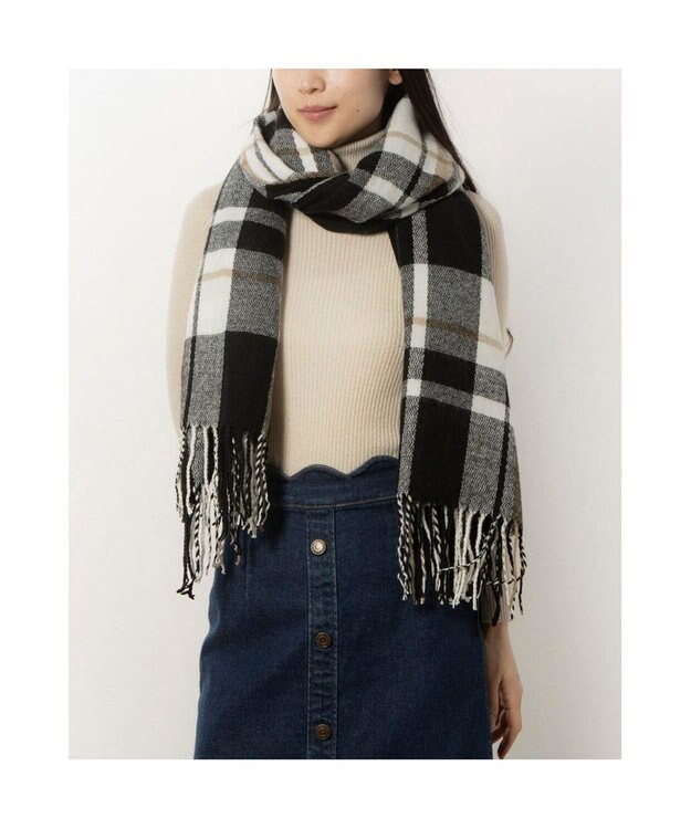UNBILLION カシュネ cache nez / タータンチェックストール ブラック