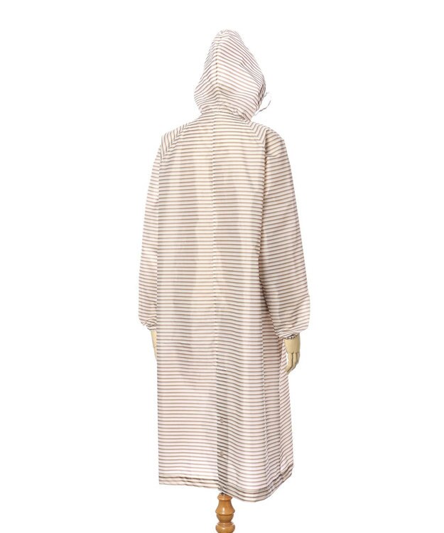 MOONBAT FLAT PURE サイクル レインコート ボーダー 自転車 収納袋付き ベージュ