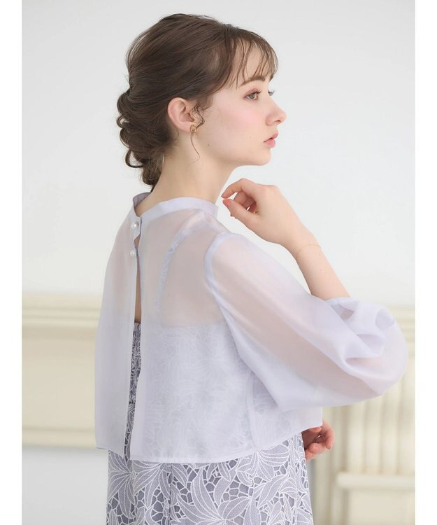 earth music&ecology ＳＥＴ２点　シアーブラウス＋レースキャミワンピース Lavender