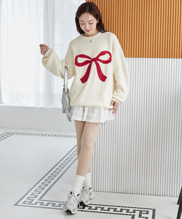 WEGO フラッフィーグラフィックBIGニットプルオーバー 柄4