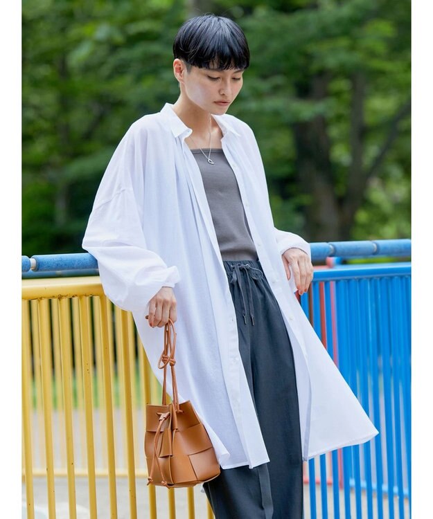 AMERICAN HOLIC シアーＢＩＧシルエットシャツチュニック Off White