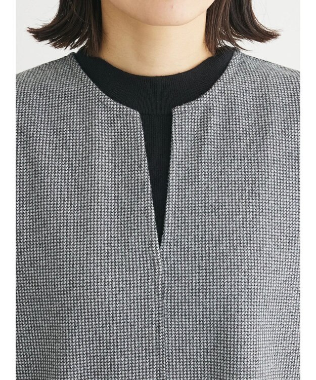 Green Parks 柄圧縮ポンチキーネックジャンスカ Black