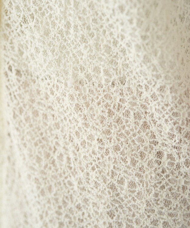 earth music&ecology ストレッチレース襟付シャツ Off White