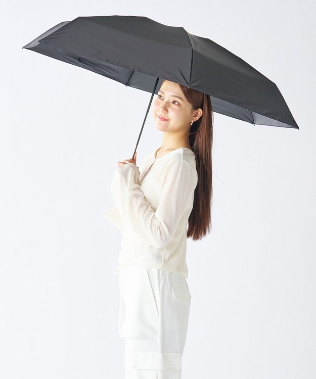 MOONBAT 【遮光100％/超軽量/大きめ】マジで軽い傘 晴雨兼用 折りたたみ日傘 マジカルテックプロテクション 61cm ブラック