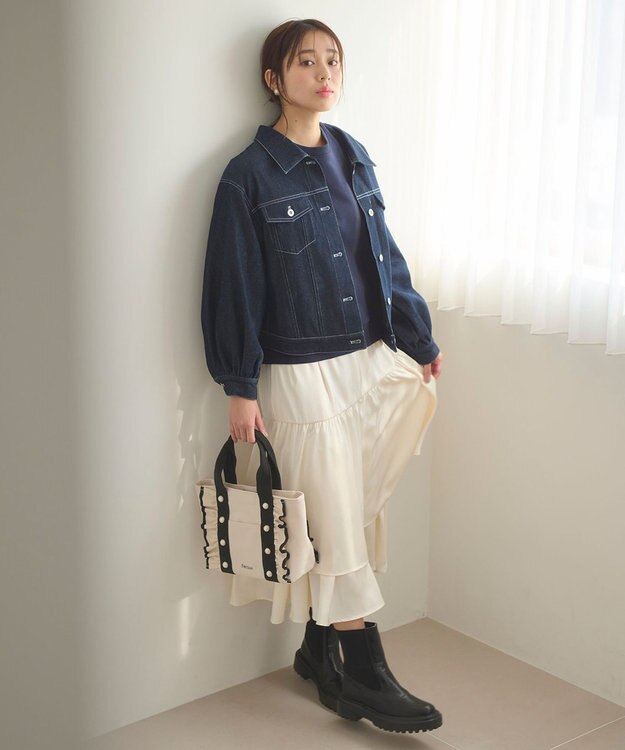 Feroux 【洗える】デニム ジャケット ネイビー系