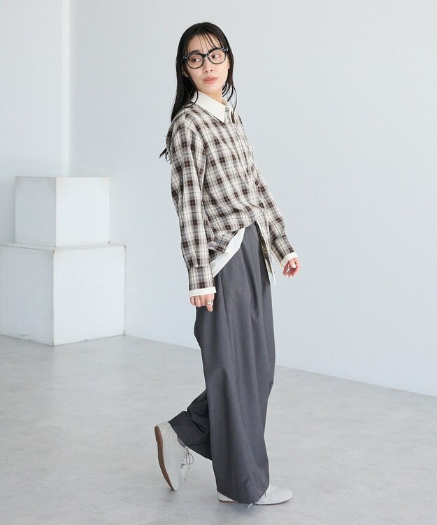 CRAFT STANDARD BOUTIQUE レイヤードライクチェックシャツ Brown