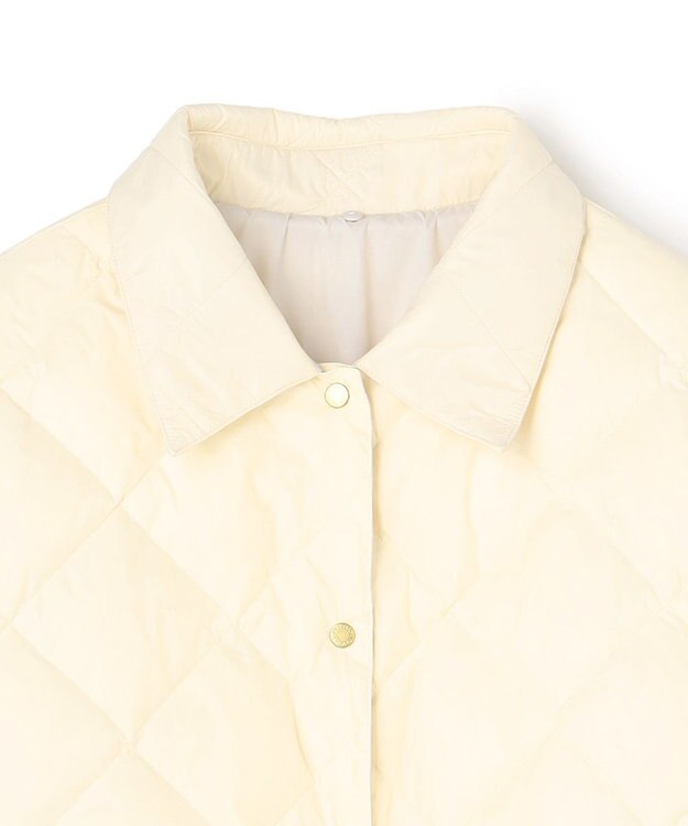 UNFILO L 【自宅で洗濯OK / ファー襟取り外し可能】TAIONコラボ ボア襟 リバーシブルダウン アイボリー