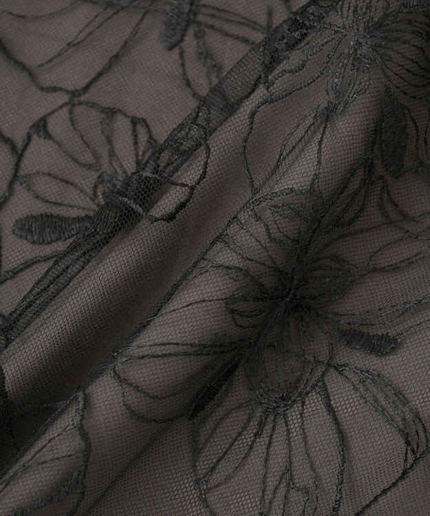 YECCA VECCA 【2点SET】フラワー柄スパンコール刺繍ドレス Charcoal Gray