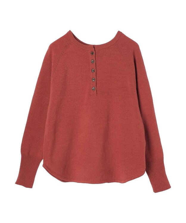 CRAFT STANDARD BOUTIQUE ７Ｇモールニット　ヘンリーＰＯ　Ｌ／Ｓ Dark Orange