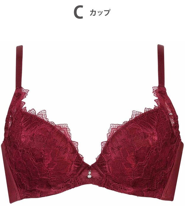 WACOAL 【ハグするブラ】 ブラジャー 体温を感知してカラダになじむ 谷間メイク 脇高設計 レディース BXB418 /ワコール レッド