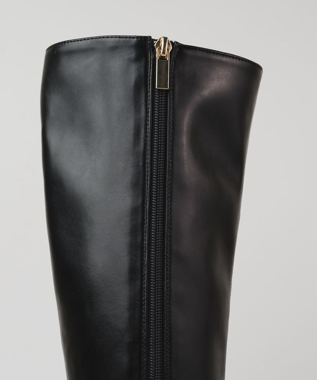 BONTRE 【PRECIEUX JOUET/プレシュウジュエ】オブリークジップロングブーツ ブラック