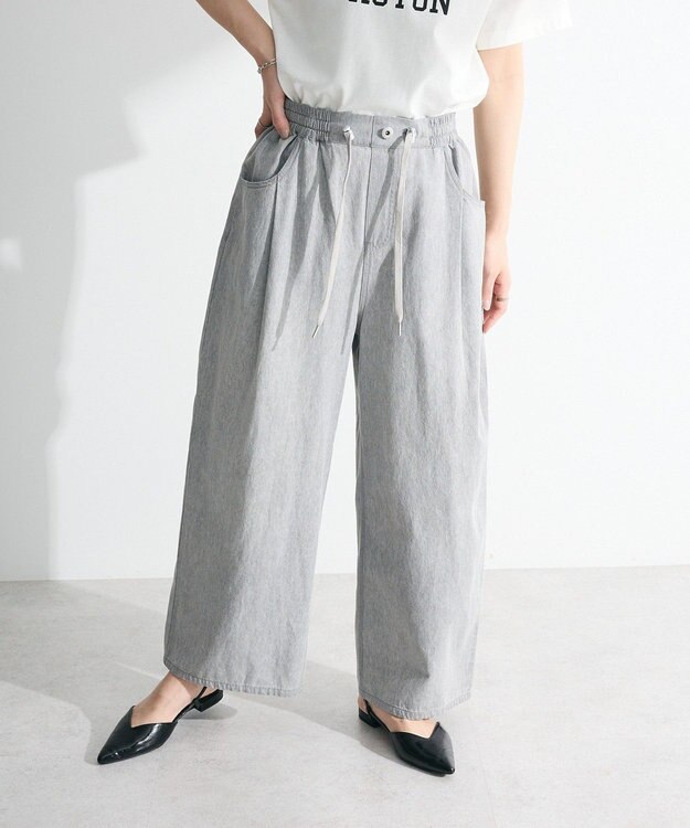 Green Parks ライトデニムワイドパンツ Light Gray