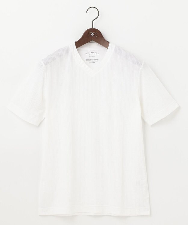 JOSEPH ABBOUD 【オーガニックコットン】JOE COTTONランダムサッカー Tシャツ ホワイト系