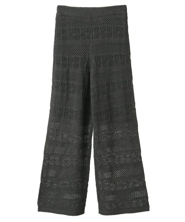 AMERICAN HOLIC レース編みニットパンツ Charcoal Gray