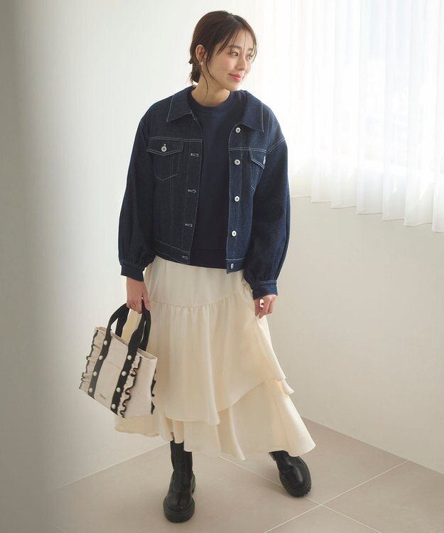 Feroux 【洗える】デニム ジャケット ネイビー系