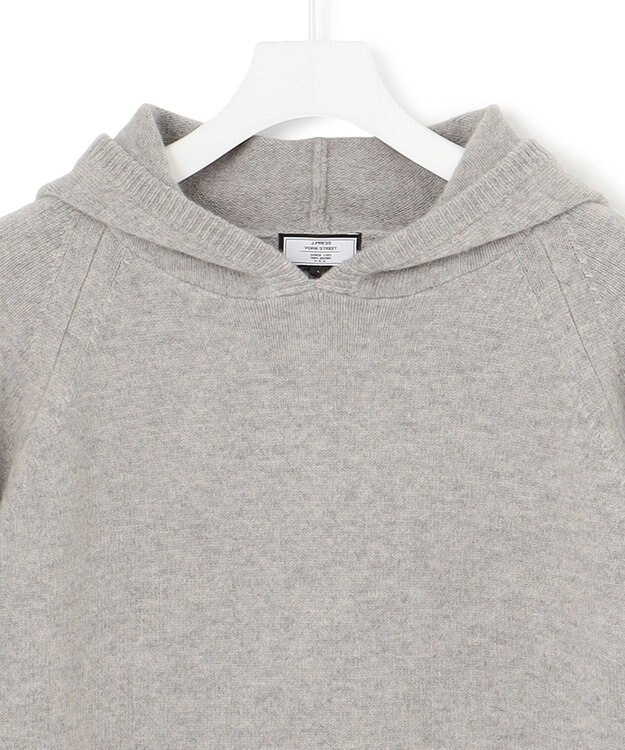 J.PRESS YORK STREET 【UNISEX】ウールカシミヤ フーディニット ライトグレー系