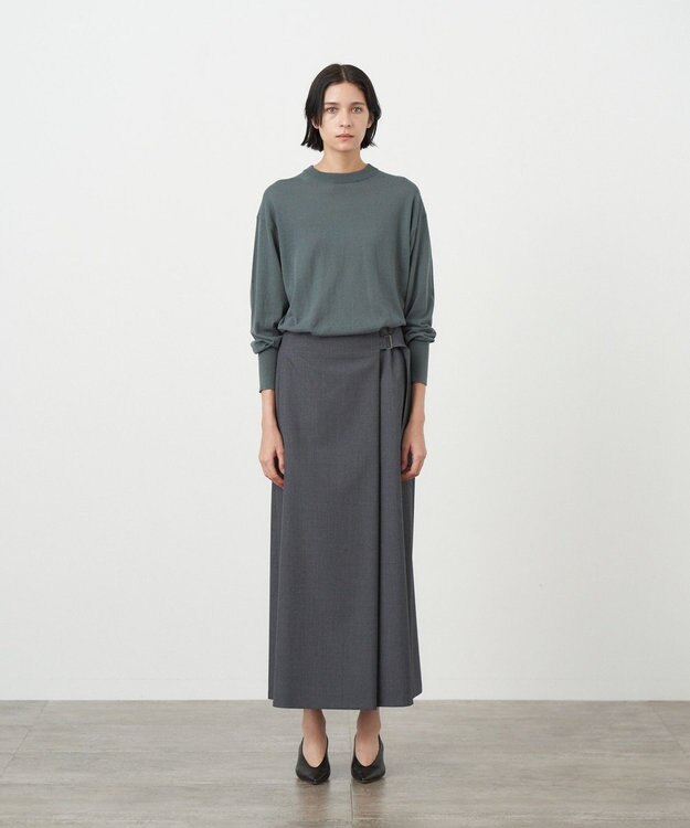 ATON RECYCLED FRESCA | クルーネック セーター DARK GREEN