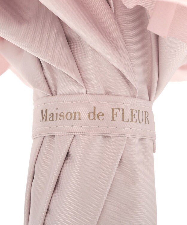 Maison de FLEUR 《晴雨兼用》遮光&UV CUT フリル傘 Pink