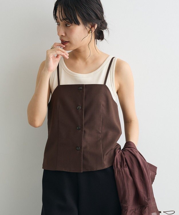 CRAFT STANDARD BOUTIQUE フロントボタンキャミビスチェ Brown