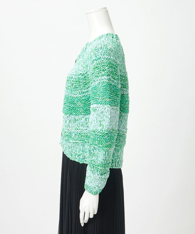 23区 【GOLD LABEL】ファンシーミックスハンドニット カーディガン グリーン系3