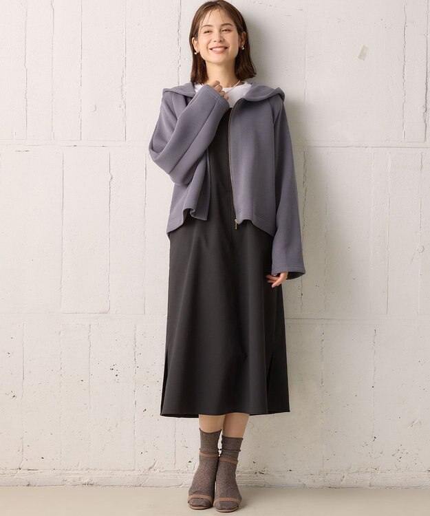 組曲 ダンボールジャージー ジップ パーカー グレー系