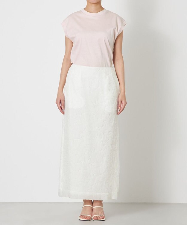 NAVE 【Nave・洗える/シアー素材】クラッシュオーガンジー スカート ホワイト系