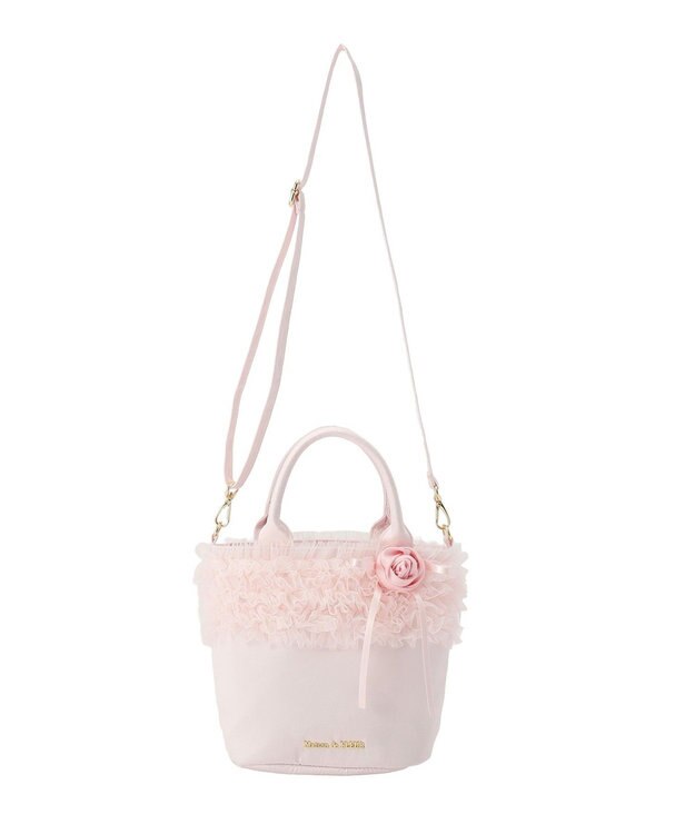 Maison de FLEUR チュールフリルローズ２Ｗａｙバッグ Pink