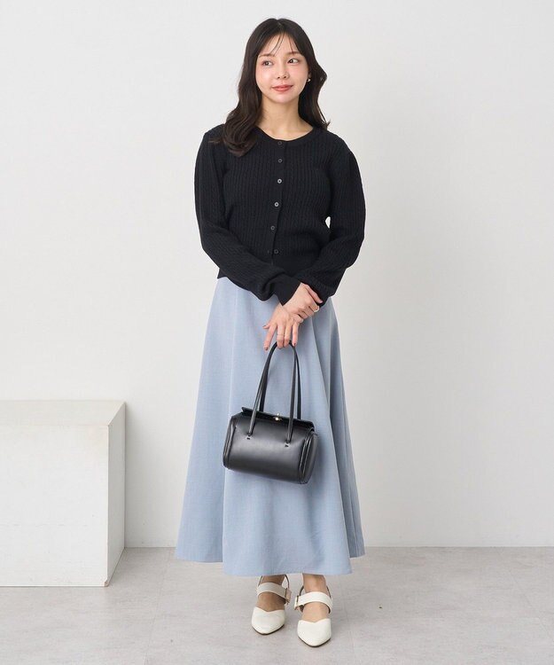 earth music&ecology ミニケーブルコンパクトカーディガン Black