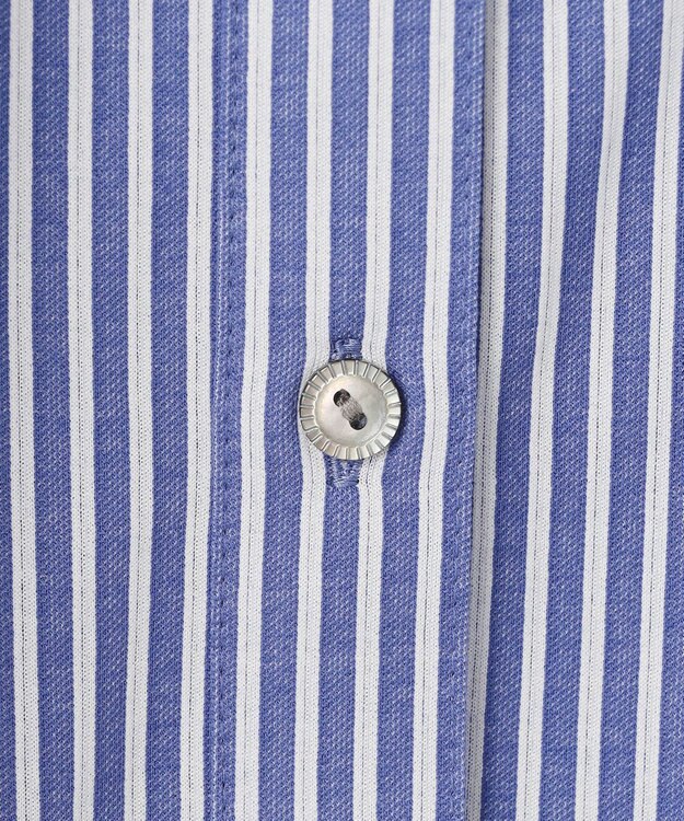 J.PRESS LADIES Jカミーチェストライプ シャツカラー カットソー ネイビーストライプ系