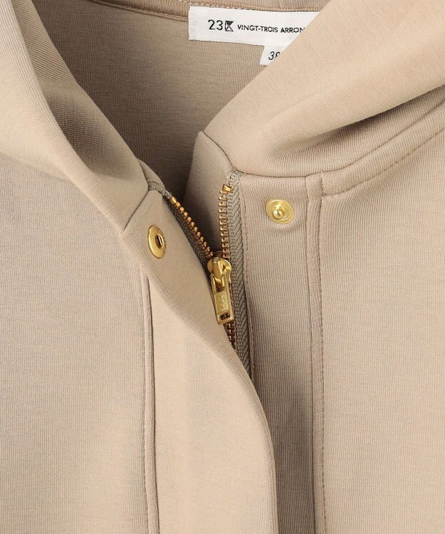 23区 S 【洗える】コットンエアーダンボール ドロスト フーディー ベージュ系