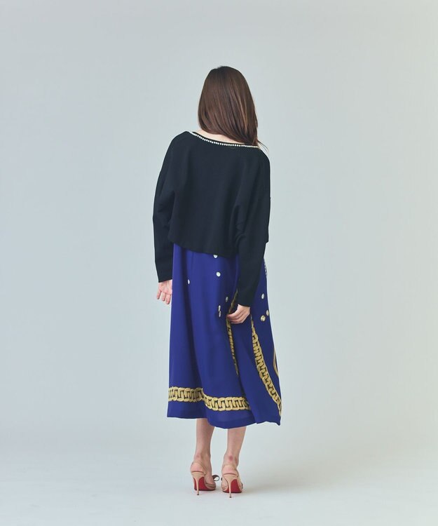 GRACE CONTINENTAL パールショートカーディガン ブラック