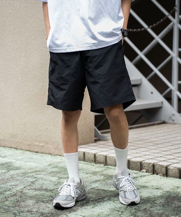 WEGO 【速乾/ウエストゴム/SMLサイズ】ナイロンイージーショーツ ブラック