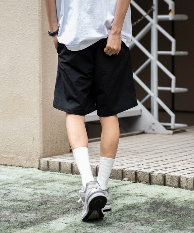 WEGO 【速乾/ウエストゴム/SMLサイズ】ナイロンイージーショーツ ブラック