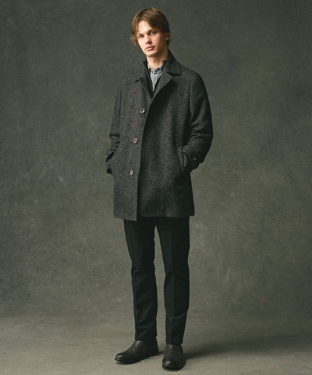 JOSEPH ABBOUD 【チクチクしない/イージーケア/3シーズン対応/サスティナブル】SNOWY  スタンドジップカーディガン ブラック系