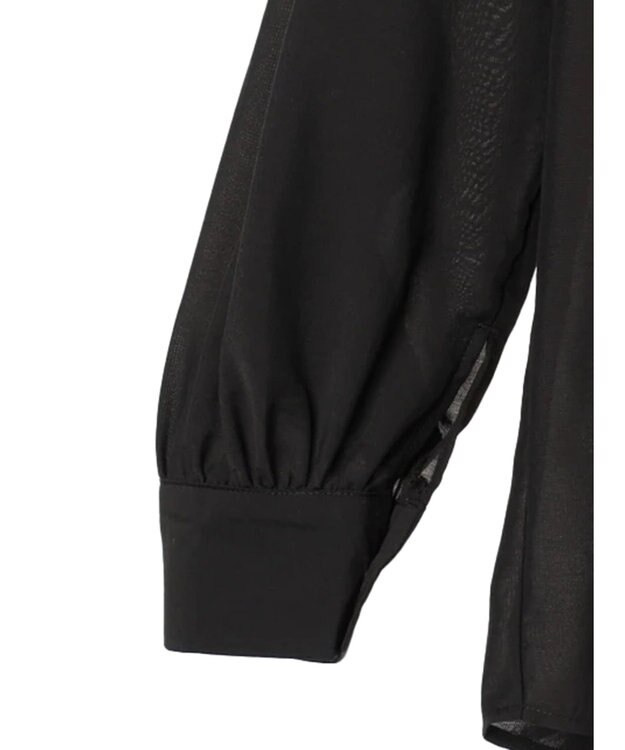 earth music&ecology フリルスリーブシャツ Black