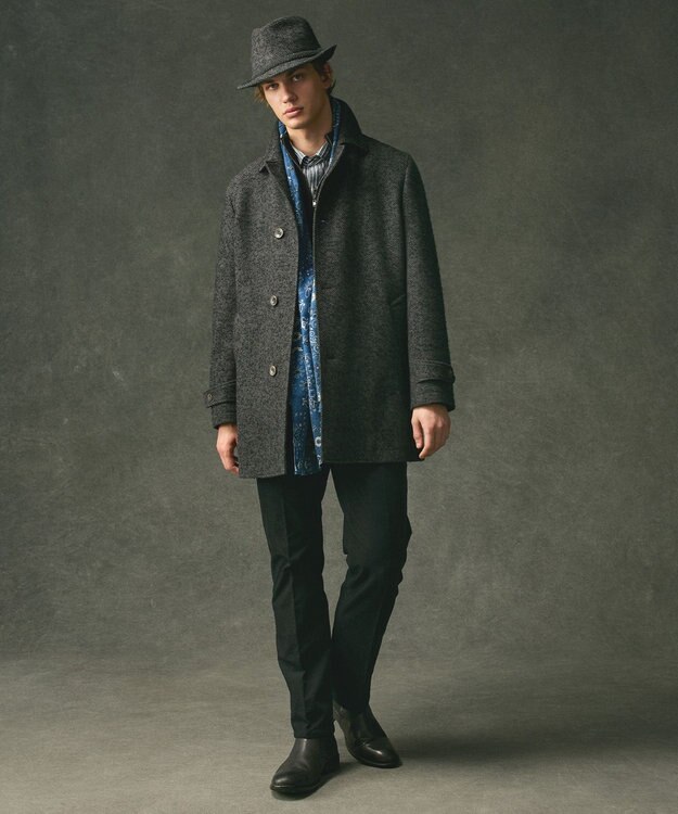 JOSEPH ABBOUD 【チクチクしない/イージーケア/3シーズン対応/サスティナブル】SNOWY  スタンドジップカーディガン ブラック系