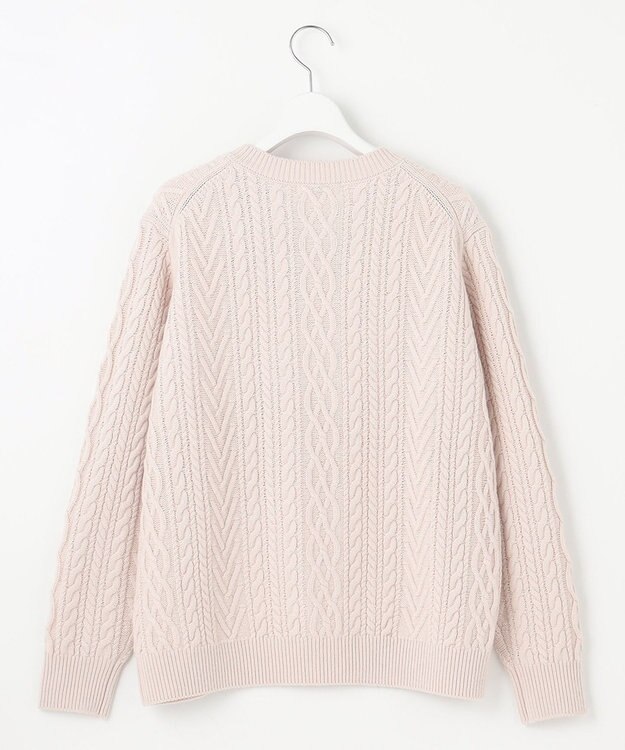 J.PRESS LADIES 【洗える】EIGER CORD アラン カーディガン アイボリー系