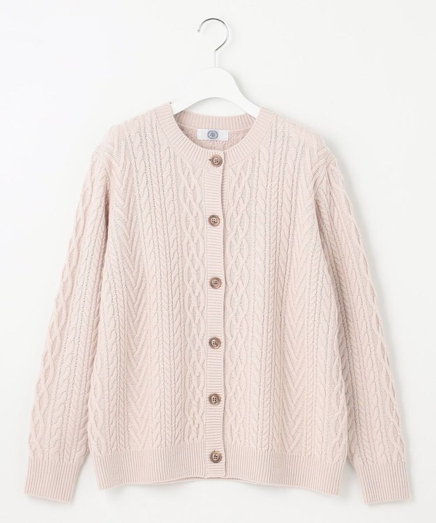 J.PRESS LADIES 【洗える】EIGER CORD アラン カーディガン アイボリー系