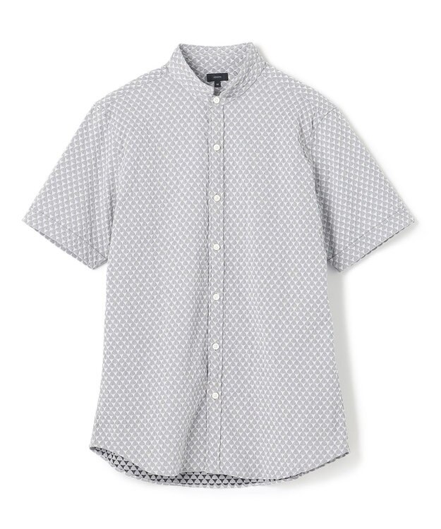 JOSEPH HOMME トライジャガードストレッチ ウイングカラー半袖シャツ ライトグレー系