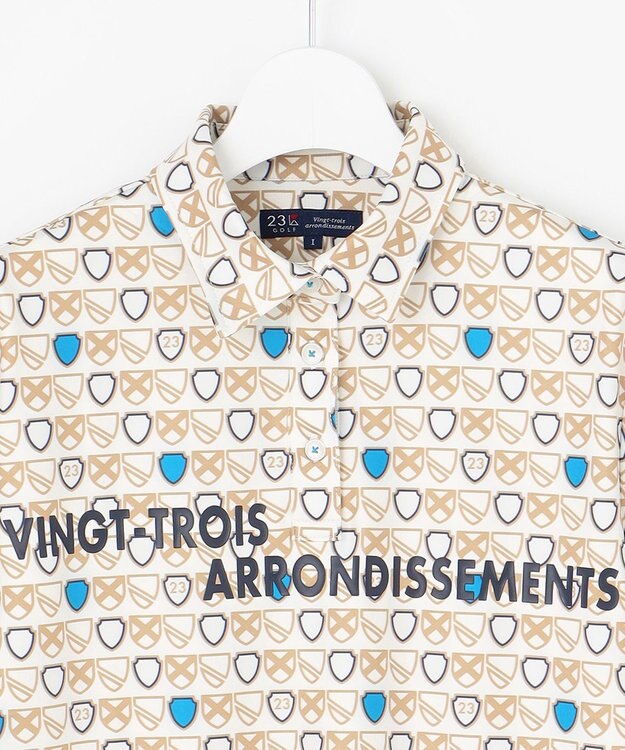 23区GOLF 【WOMEN】【UVカット】エンブレム柄ポロシャツ ホワイト系5