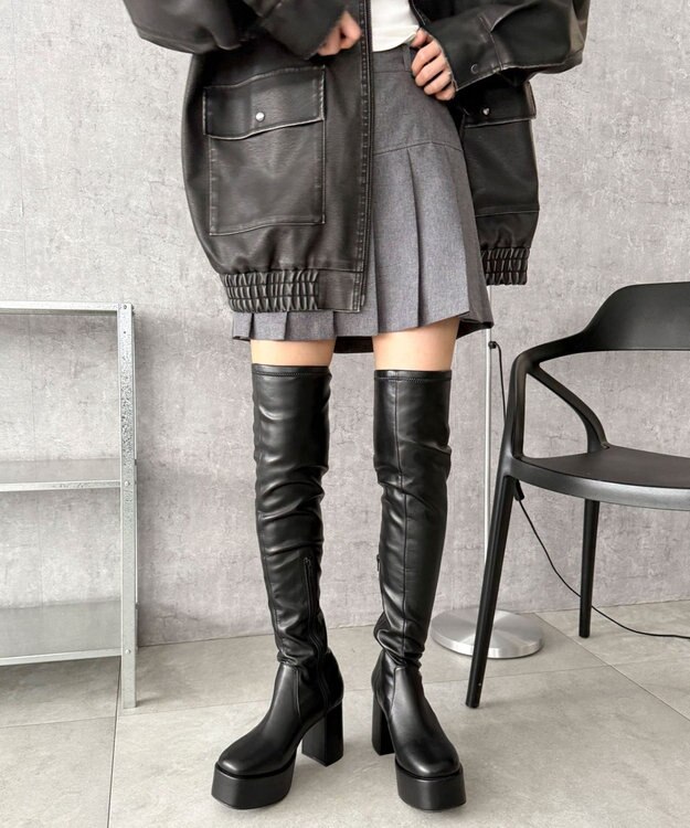 WEGO ニーハイブーツ ブラック