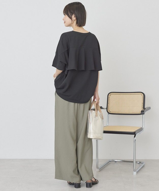 AMERICAN HOLIC 【先行予約】【WEB限定】バックフリル半袖プルオーバー Black