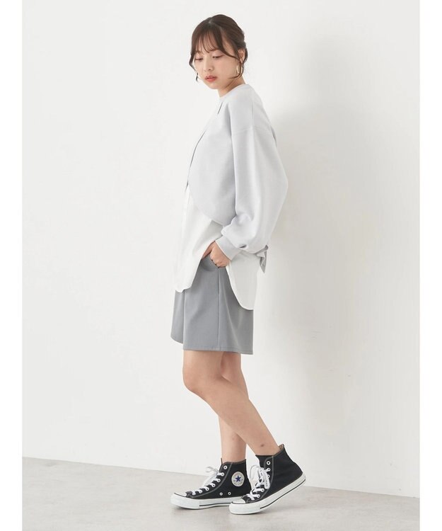 earth music&ecology ＳＥＴ２点カットプルオーバー＋シャツドッキングタンク Light Gray