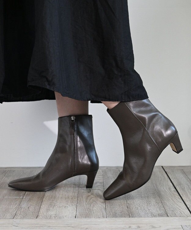 APOM イタリアンカーフ サイドジップアンクルブーツ 45 グレー