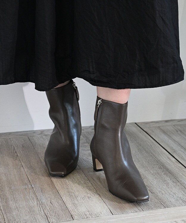 APOM イタリアンカーフ サイドジップアンクルブーツ 45 グレー