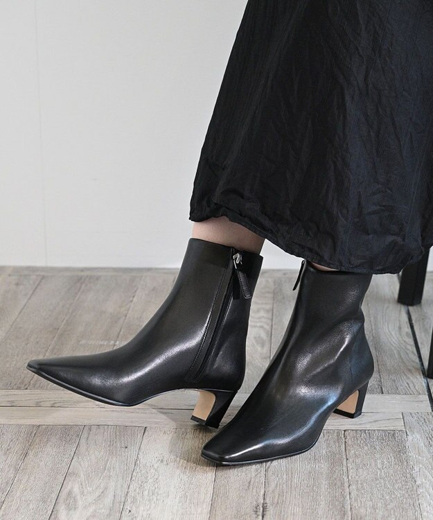 APOM イタリアンカーフ サイドジップアンクルブーツ 45 ブラック