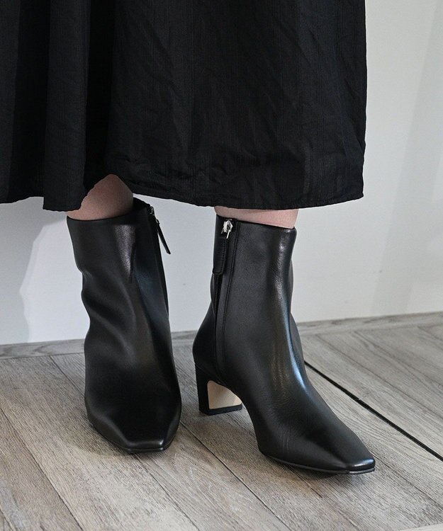 APOM イタリアンカーフ サイドジップアンクルブーツ 45 ブラック