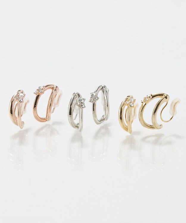 Phoebe 〈痛くないシリーズ/アレルギー対応〉シャイニーダブルフープライトフィットイヤリング　シルバー シルバー